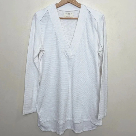 Anthropologie Womens Medium Sol Angeles Deep V-Neck  Tunic White - Picture 4 of 15